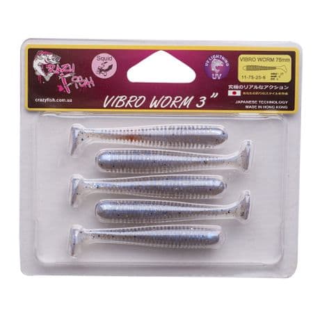 Силікон Vibro worm 3" 11-75-25-6 кальмар