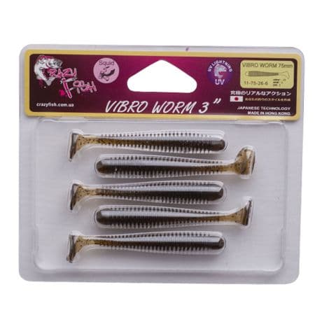 Силікон Vibro worm 3" 11-75-26-6 кальмар