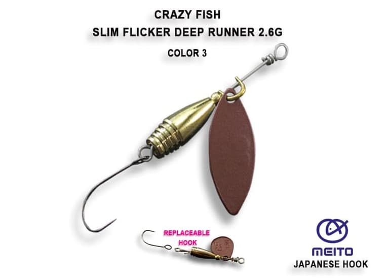 Вращающаяся блесна Slim flicker DR 2.6 г #3-MBZ