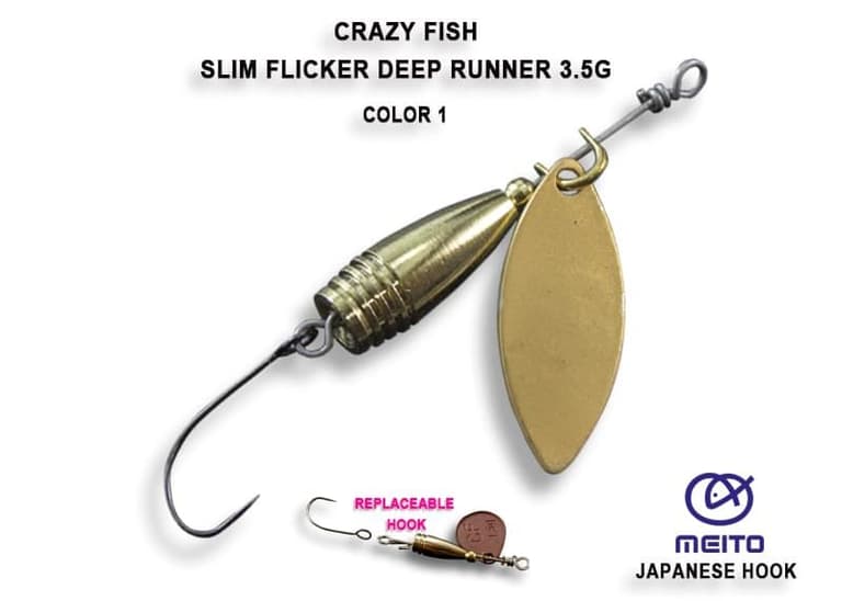 Вращающаяся блесна Slim flicker DR 3.5 г #1-MB