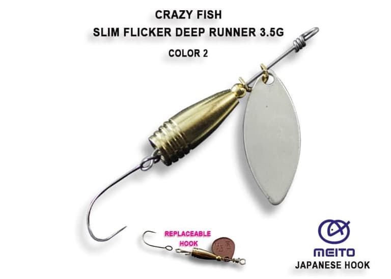 Вращающаяся блесна Slim flicker DR 3.5 г #2-MS