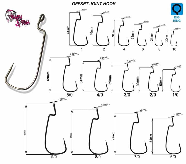 Офсетный крючок Crazy Fish Offset Joint Hook №10 15 шт