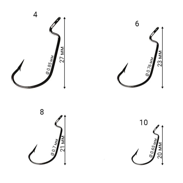 Офсетный крючок Crazy Fish DN Offset Joint Hook №8 10 шт