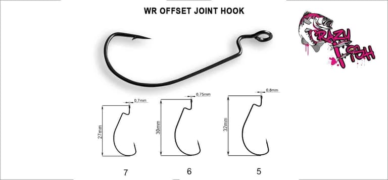 Офсетний гачок Crazy Fish WR Offset Joint Hook №5 10 шт