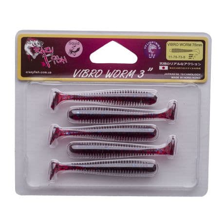 Силікон Vibro worm 3" 11-75-73-6 кальмар