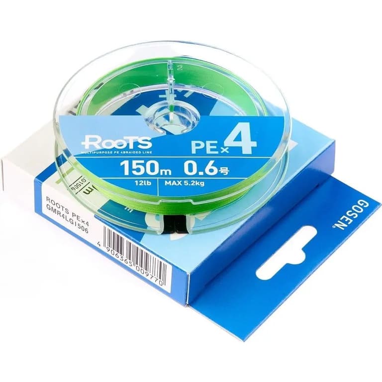 Шнур Gosen Roots X4 150m #0.8 light green