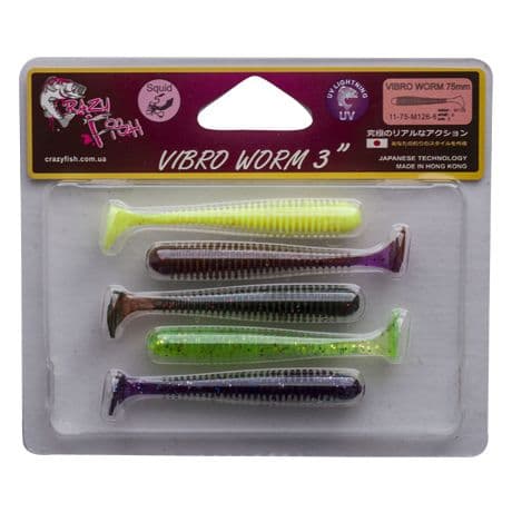 Vibro worm 3" 11-75-M126-6 кальмар