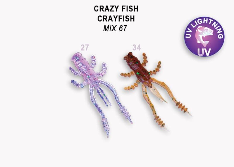 Силиконовые приманки Crayfish 1.8" 26-45-M67-6 кальмар