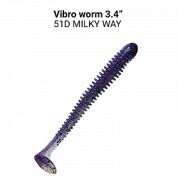 Силиконовые приманки Vibro worm 3.4" 13-85-51d-6 кальмар