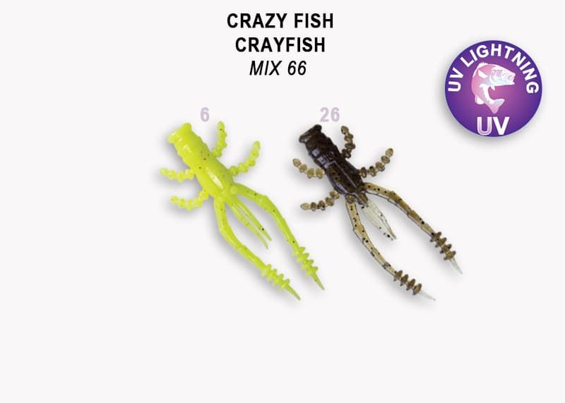 Силиконовые приманки Crayfish 1.8" 26-45-M66-6 кальмар
