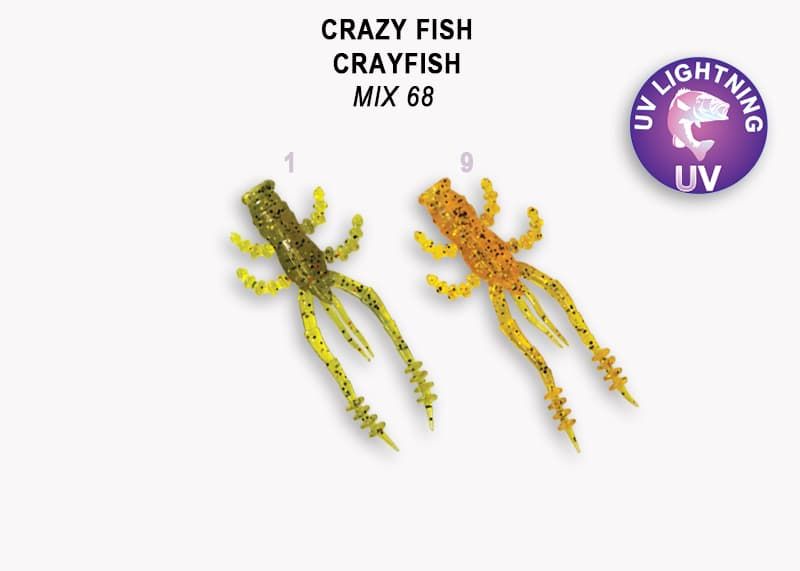 Силиконовые приманки Crayfish 1.8" 26-45-M68-6 кальмар