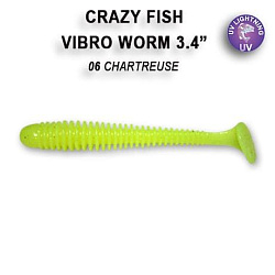 Силиконовые приманки Vibro worm 3.4" 12-85-6-6 кальмар