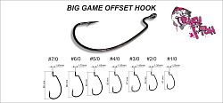 Офсетный крючок Crazy Fish Big Game Offset Hook №6/0 200 шт