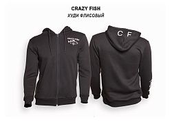 Худи флисовый Crazy Fish Cotton Black - 3XL