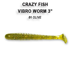 Силиконовые приманки Vibro worm 3" 11-75-1-6 кальмар