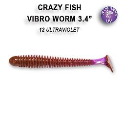 Силиконовые приманки Vibro worm 3.4" 12-85-12-6 кальмар