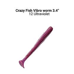 Силиконовые приманки Vibro worm 3.4" 12-85-12-6-F кальмар