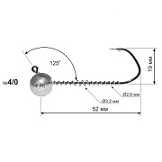 Джиг-головка 125° DS Barbarian №4/0 (3шт) 15г