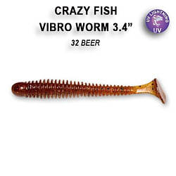 Силиконовые приманки Vibro worm 3.4" 12-85-32-6 кальмар
