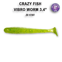 Силиконовые приманки Vibro worm 3.4" 12-85-20-6 кальмар