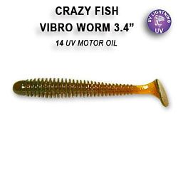 Силиконовые приманки Vibro worm 3.4" 12-85-14-6 кальмар