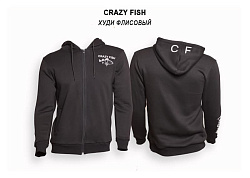 Худи флисовый Crazy Fish Cotton Black - L