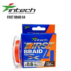 Плетеный шнур Intech First Braid X4 #0.6 150m оранжевый