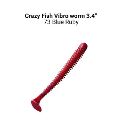 Силиконовые приманки Vibro worm 3.4" 13-85-73-6-F кальмар