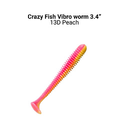 Силиконовые приманки Vibro worm 3.4" 13-85-13d-6-F кальмар