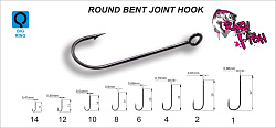 Одинарный крючок Crazy Fish Round Bent Joint Hook №6 6 шт