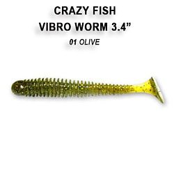 Силиконовые приманки Vibro worm 3.4" 13-85-1-6 кальмар