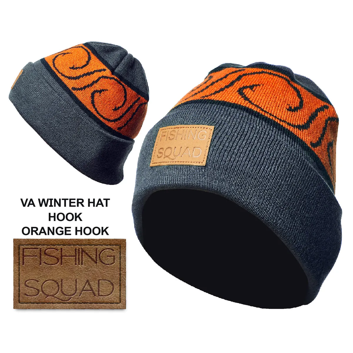 Шапка Winter Hat Cuff Fishing squad - orange hook L (58-60cm) по СУПЕР  ценам в Украине