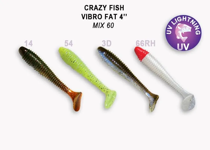 Силиконовые приманки Vibro fat 4 14-100-M60-6 кальмар Crazy Fish